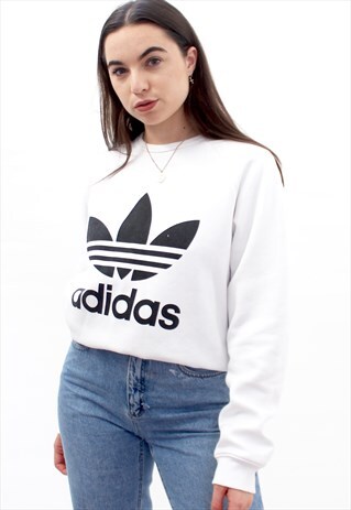 90'S RETRO WHITE & BLACK SWEATSHIRT