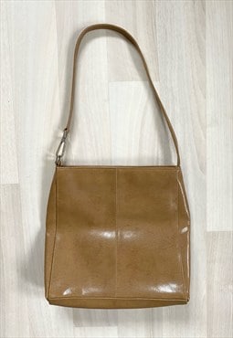 Vintage 90's/Y2K Tan Faux Leather Handbag