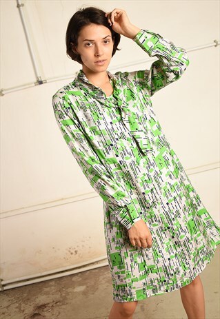 VINTAGE 70S SUMMER MOD PARIS CHIC MIDI DRESS