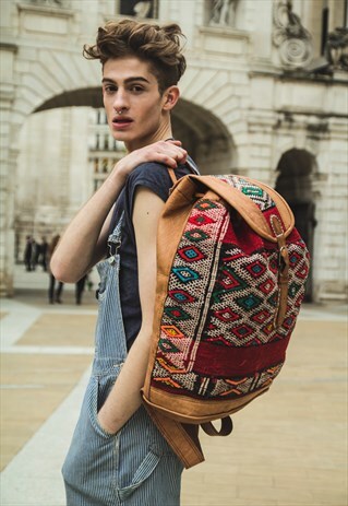 EXTRA LARGE CARPET & LEATHER RUCKSACK