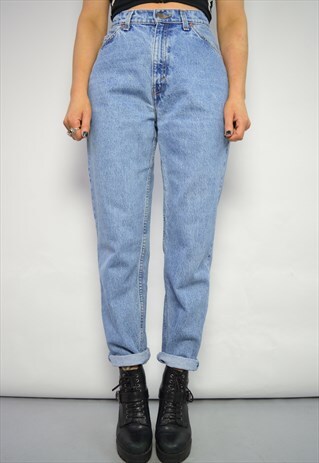 90S LEVI'S 912 ORANGE TAB MEDIUM BLUE WASH HIGH WAIST JEANS