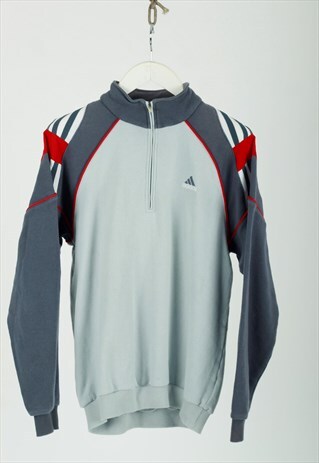 VINTAGE Y2K ADIDAS SMALL LOGO 1/4 ZIP SWEATSHIRT
