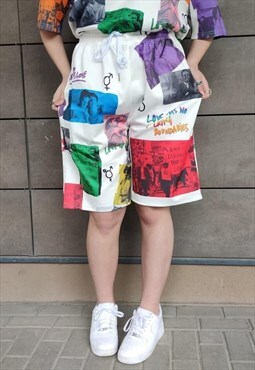 Pride board shorts LGBT support pants love is love overalls