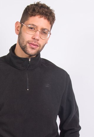 VINTAGE STARTER BLACK 1/4 ZIP FLEECE SWEATSHIRT