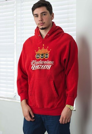 VINTAGE BUDWEISER HOODIE SWEATSHIRT LOGO 90S M 29