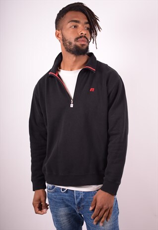 MENS VINTAGE SWEATSHIRT JUMPER LARGE BLACK 90S