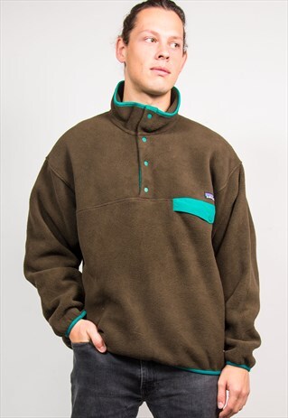 RETRO 90'S PATAGONIA BROWN FLEECE SWEATER SWEATSHIRT