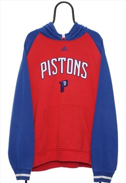 Vintage Adidas NBA Detroit Pistons Red Hoodie Mens