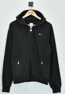 Vintage Nike Zip Up Hooded Sweatshirt Black Small