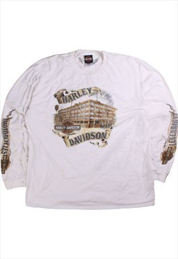 Vintage  Harley Davidson T Shirt Back Print Long Sleeve
