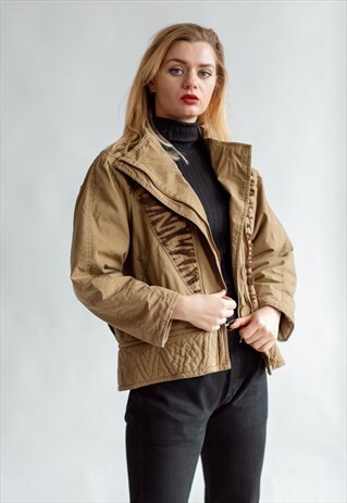 VINTAGE 80S BIKER STYLE TRENCH COAT