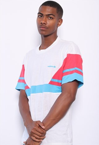 VINTAGE ADIDAS LOGO FOOTBALL SHIRT WHITE