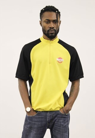 VINTAGE 1990S YELLOW AND BLACK T-SHIRT