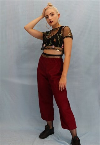 CORDUROY CULOTTES IN MAROON