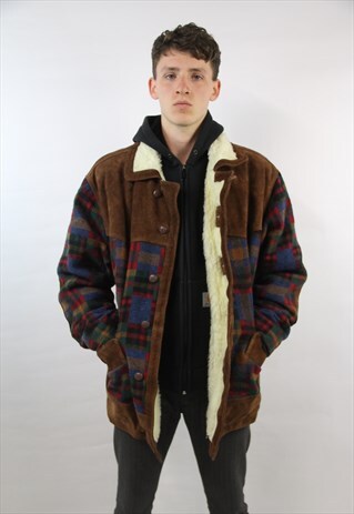 VINTAGE AMAZING PATTERNED SUEDE 90'S COAT
