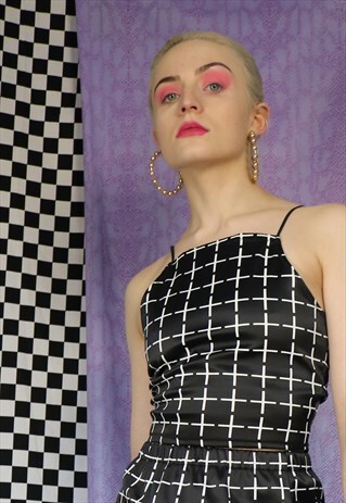 DREAMING NEOPRENE CROP TOP IN BLACK