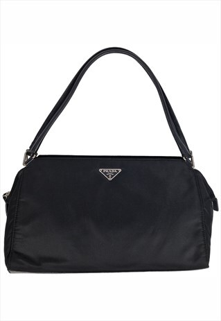 VINTAGE PRADA TESSUTO CHIC HOBO BAG, BLACK, NYLON