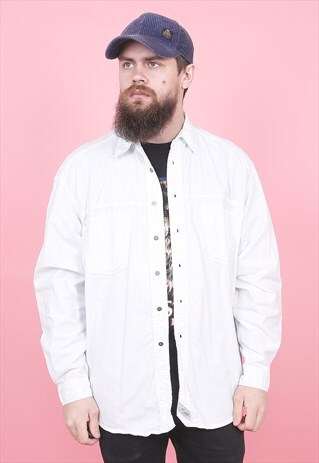 VINTAGE LEVI'S WHITE COTTON SHIRT /R14090