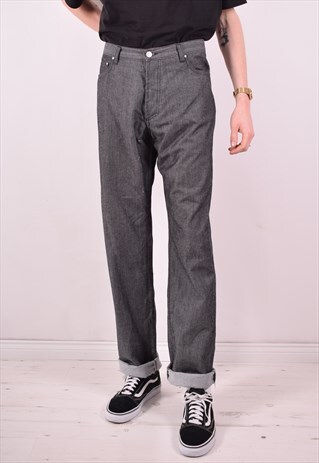 VERSACE MENS VINTAGE TROUSERS W38 L35 GREY 90S