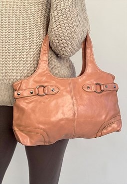 00s Nine West Baby Pink Faux Leather Shoulder Bag