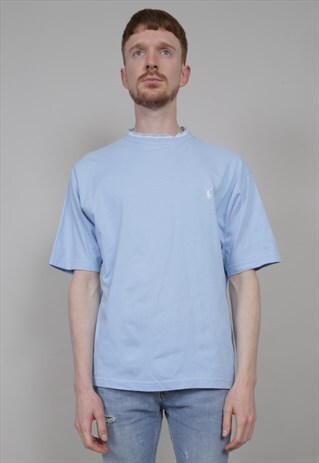VINTAGE 90'S POLO RALPH LAUREN BLUE T-SHIRT