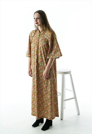 FLORAL MAXI DRESS / OVERSIZED LONG DRESS