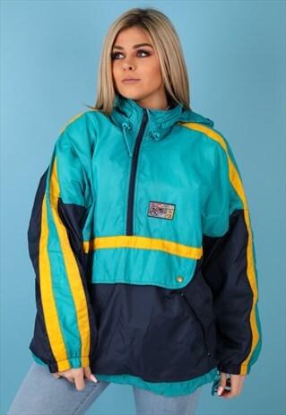VINTAGE WINDBREAKER JACKET IN MULTI NJ535