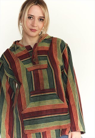 VINTAGE 90'S STRIPED BAJA HOODIE / JACKET
