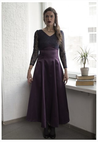 VINTAGE 70'S MAXI PURPLE EVENING DRESS