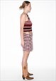 VINTAGE 90S HOUNDSTOOTH MINI SKIRT IN RED / WHITE