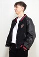 VINTAGE 00'S MEN VARSITY LETTERMAN JACKET IN BLACK