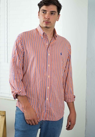 VINTAGE POLO RALPH LAUREN SHIRT LOGO 90S M 7.8