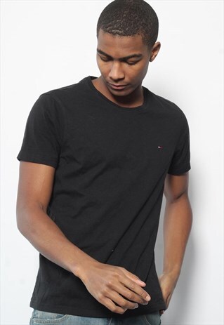 VINTAGE TOMMY HILIFGER LOGO T-SHIRT BLACK