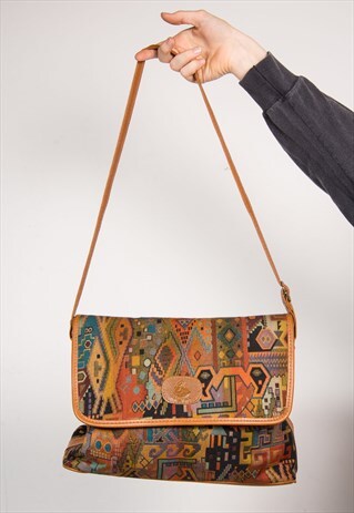 VINTAGE 90'S AZTEC TAPESTRY PATTERNED SHOULDER BAG