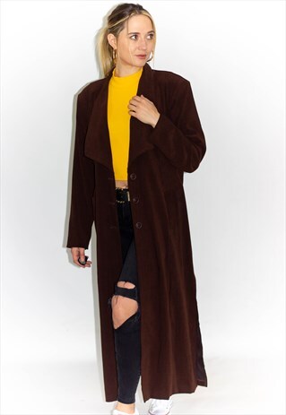 VINTAGE 80'S OVERSIZED MAROON DUSTER COAT