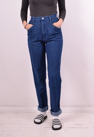 WOMENS VINTAGE JEANS W24 L34 BLUE 90S