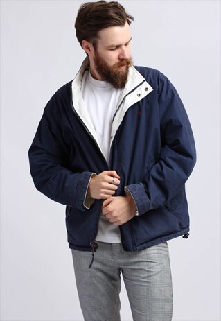 VINTAGE 90S POLO RALPH LAUREN REVERSIBLE HARRINGTON JACKET