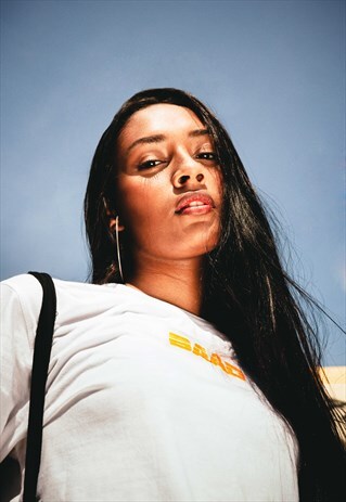 BAAD T-SHIRT WHITE NEO FUTUR ( ORANGE FLUO)