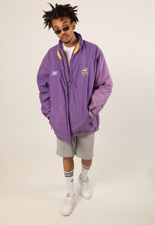 VINTAGE REEBOK NFL VIKINGS COACH JACKET