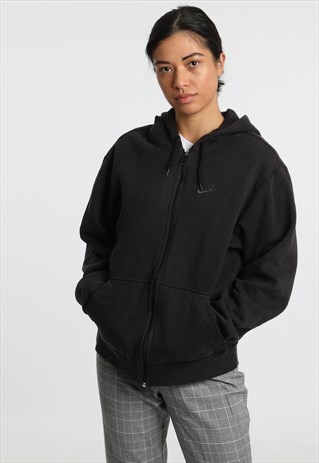 90S NIKE EMBROIDERED LOGO ZIPPED HOODIE