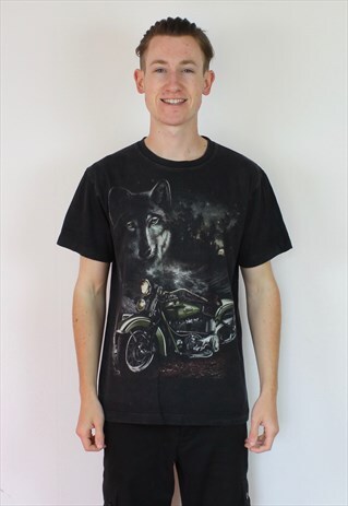 VINTAGE ROOK CHANG T-SHIRT IN BLACK WITH BACK AND FRONT