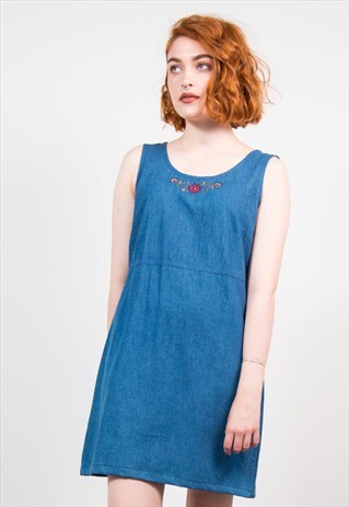 VINTAGE 90'S CUTE DENIM MINI DRESS