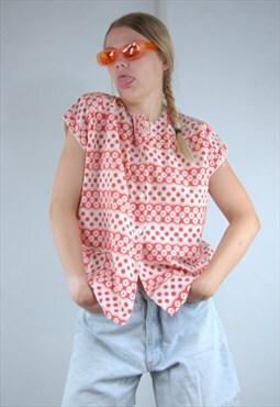 Vintage Y2K Funky Abstract Summer Festival Indie Blouse 