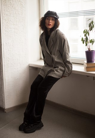 VINTAGE 90'S GREY DOUBLE BREASTED JACKET