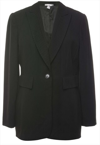 ELLEN TRACY PINSTRIPED BLAZER - L