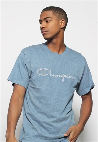 VINTAGE CHAMPION BIG LOGO T-SHIRT BLUE