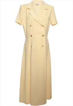 Pale Yellow Double Breasted Dress - L