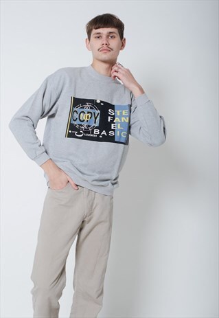 VINTAGE Y2K MINIMAL STEFANEL LOGO UNISEX SWEATSHIRT S
