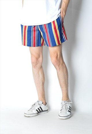 VINTAGE 90S COLOURFUL STRIPED JACK AND JONES SHORTS