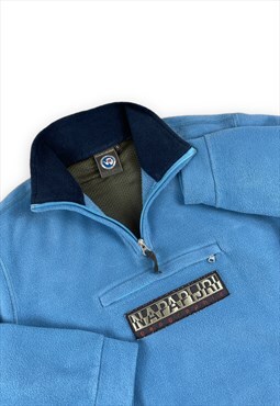 Napapijri Vintage 90s Baby blue 1/4 zip fleece